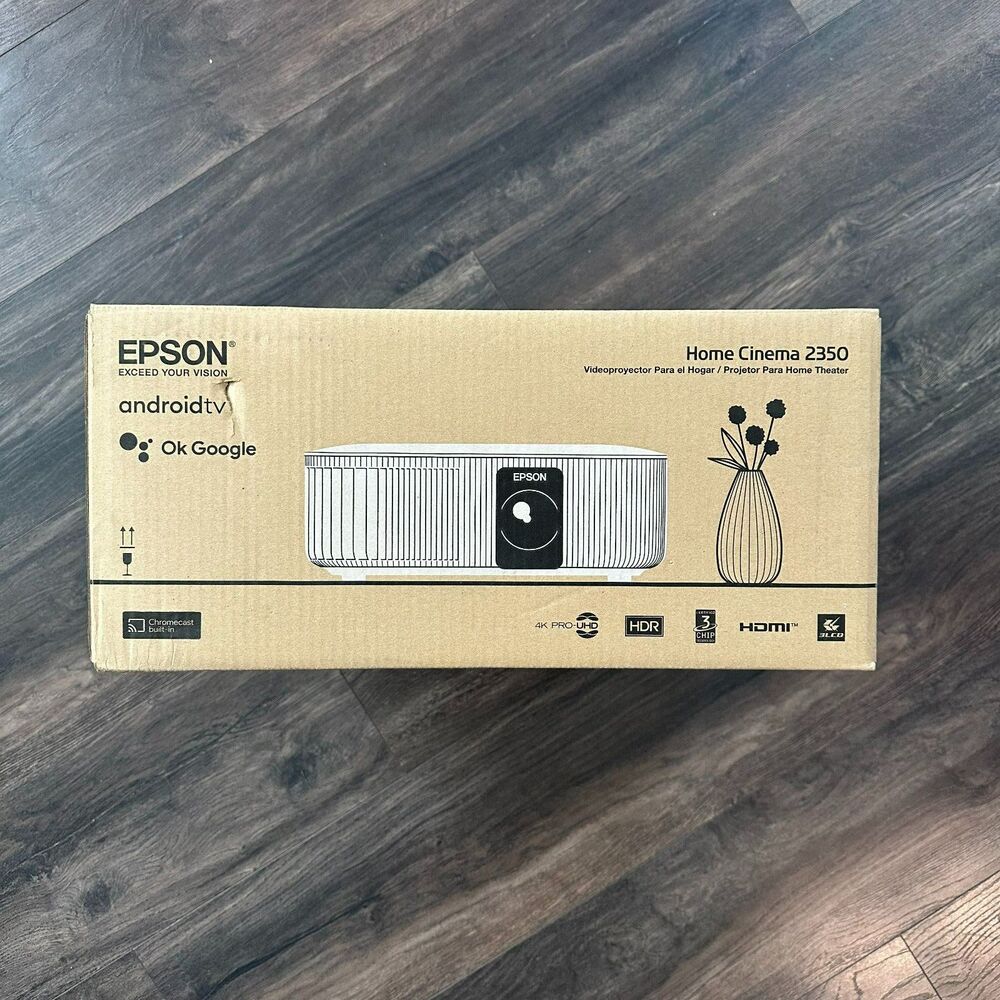 NEW Epson Home Cinema 2350 Smart Theater Projector 4K Streaming Game White HA73A